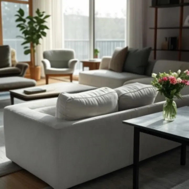 Kolaż zdjęć przedstawiający różne aranżacje domów z wykorzystaniem produktów HouseMarketo.